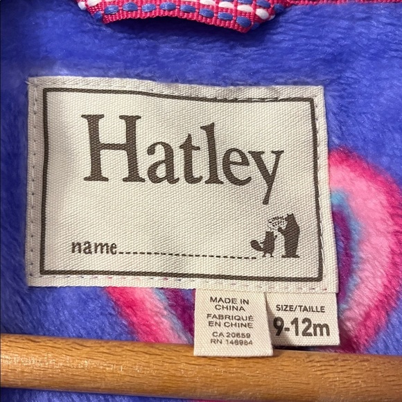 HATLEY Infant 9-12mo Bunting Fleece Bundler Suit Snow Rainbow Hearts Purple EUC - Picture 4 of 8